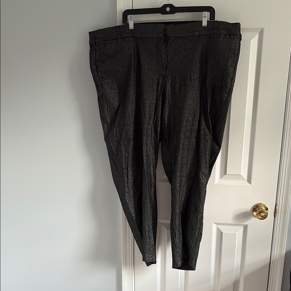 Lane Bryant The Allie Shimmer Black Stretch Trousers Size 28